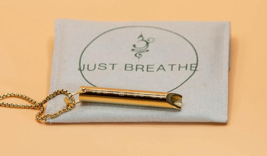 Just Breathe Anxiety Necklace (Gold)